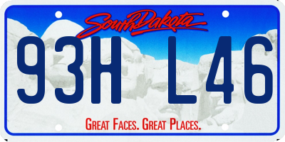 SD license plate 93HL46