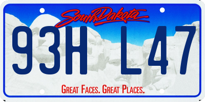 SD license plate 93HL47