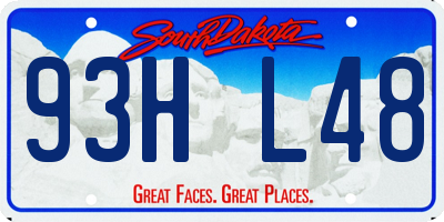 SD license plate 93HL48