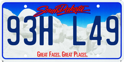 SD license plate 93HL49