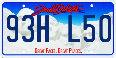 SD license plate 93HL50