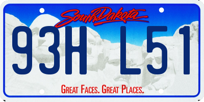 SD license plate 93HL51