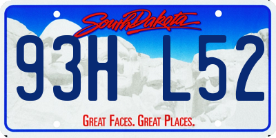 SD license plate 93HL52