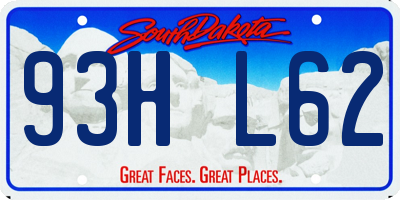 SD license plate 93HL62