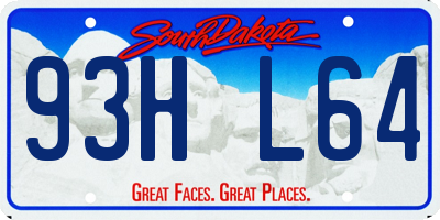 SD license plate 93HL64