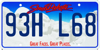 SD license plate 93HL68