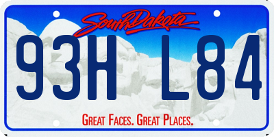 SD license plate 93HL84