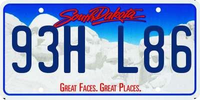 SD license plate 93HL86