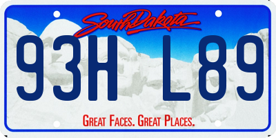 SD license plate 93HL89