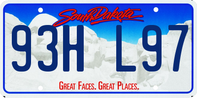 SD license plate 93HL97