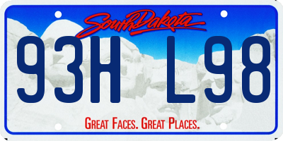 SD license plate 93HL98