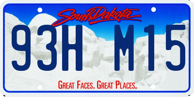 SD license plate 93HM15