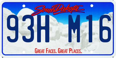 SD license plate 93HM16