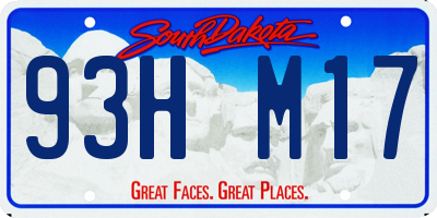 SD license plate 93HM17