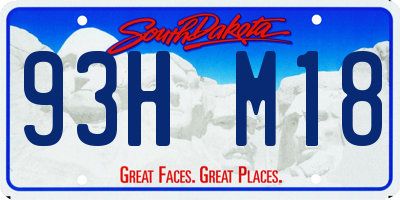 SD license plate 93HM18