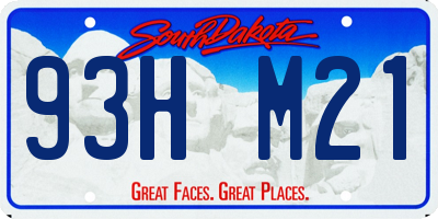 SD license plate 93HM21