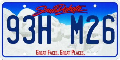 SD license plate 93HM26