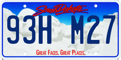 SD license plate 93HM27