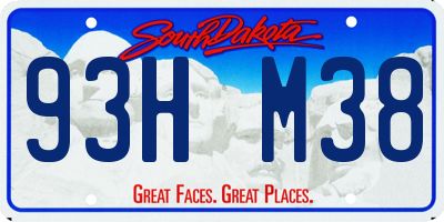 SD license plate 93HM38