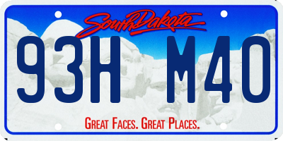 SD license plate 93HM40