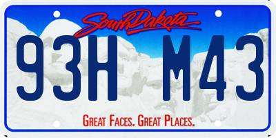 SD license plate 93HM43