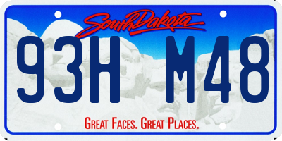 SD license plate 93HM48