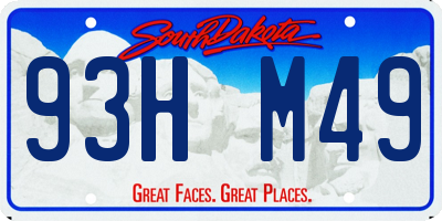 SD license plate 93HM49