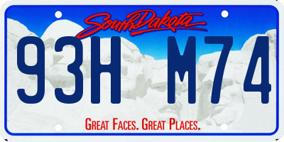 SD license plate 93HM74
