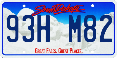 SD license plate 93HM82