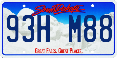 SD license plate 93HM88