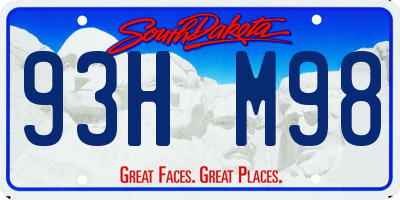 SD license plate 93HM98