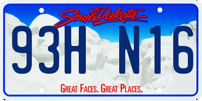 SD license plate 93HN16