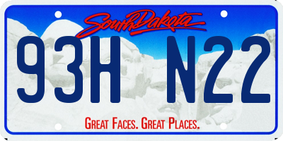 SD license plate 93HN22