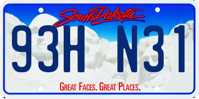 SD license plate 93HN31