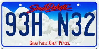 SD license plate 93HN32