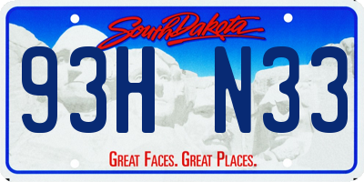 SD license plate 93HN33