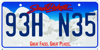 SD license plate 93HN35