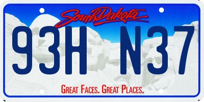 SD license plate 93HN37