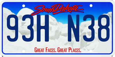 SD license plate 93HN38