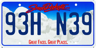 SD license plate 93HN39