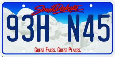 SD license plate 93HN45