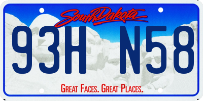 SD license plate 93HN58