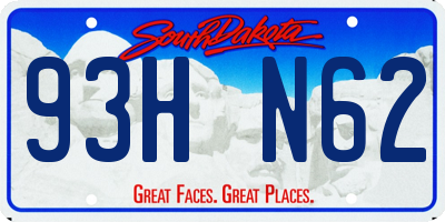 SD license plate 93HN62