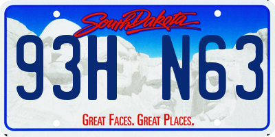 SD license plate 93HN63