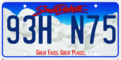 SD license plate 93HN75