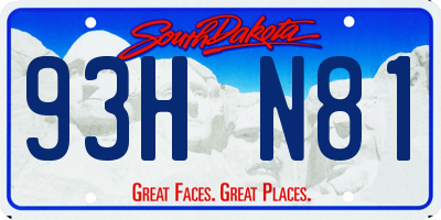 SD license plate 93HN81