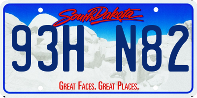 SD license plate 93HN82