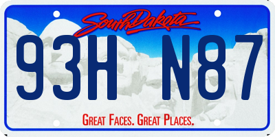 SD license plate 93HN87
