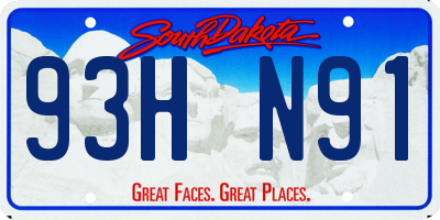 SD license plate 93HN91