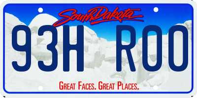 SD license plate 93HR00